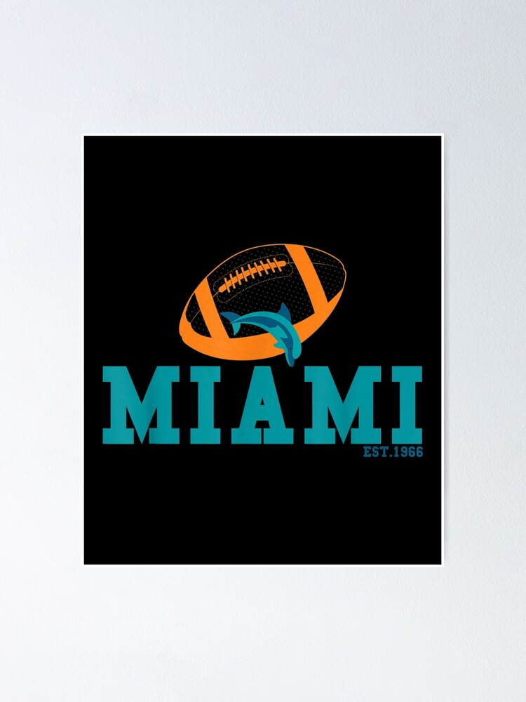 Vintage Miami Sports Football Athletic Novelty Dolphin Retro - Miami  Dolphins - Posters and Art Prints