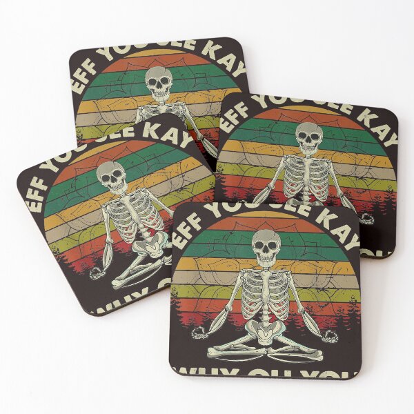 Item preview, Vintage Eff You See Kay Why Oh Funny Skeleton Doing Yoga designed and sold by DonetTrent.