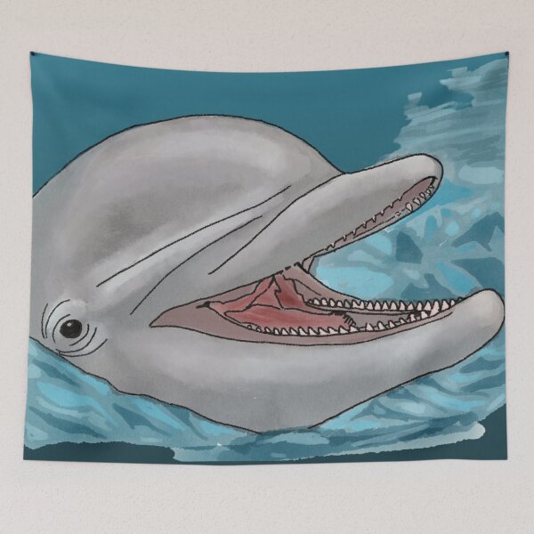 Item preview, Smiling Dolphin in Water designed and sold by BunnyBizarre.