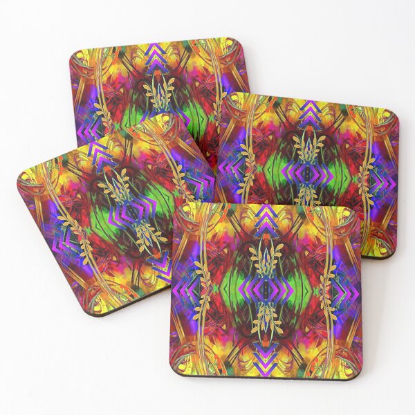 Item preview,  Leaves Fantasy Psychedelic Abstract Pattern, Graphic Psychedelic Abstract Art, Inspired by Nature-floral abstract art, Graphic Psychedelic Abstract Art, Inspired by Nature-floral abstract art designed and sold by Adri Barnard.
