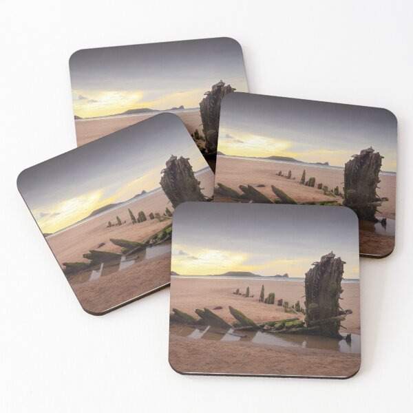 Item preview, Helvetia shipwreck, Rhossili at sunset, South Wales designed and sold by Victoria Ashman.