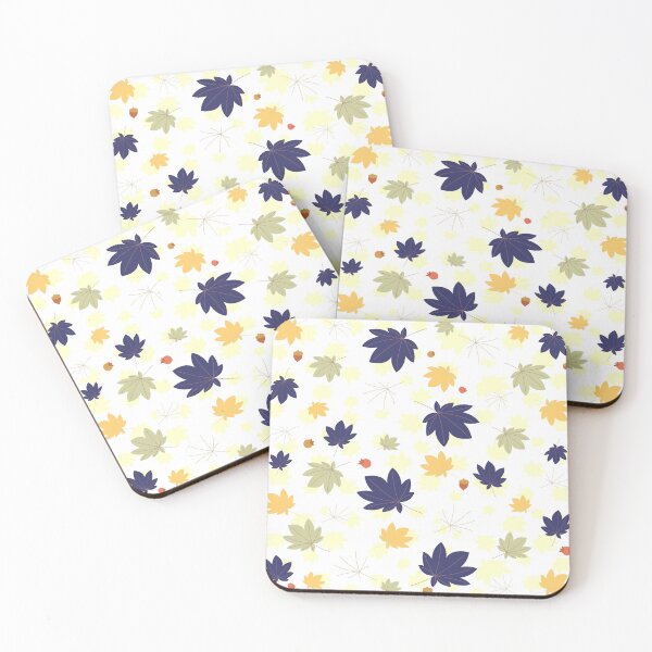 Item preview, Welcome Autumn Mapple Leaves And Acorn Pattern In Blue Yellow Grey designed and sold by risingrocket.