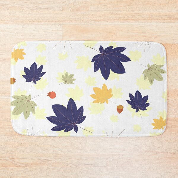 Item preview, Welcome Autumn Mapple Leaves And Acorn Pattern In Blue Yellow Grey designed and sold by risingrocket.