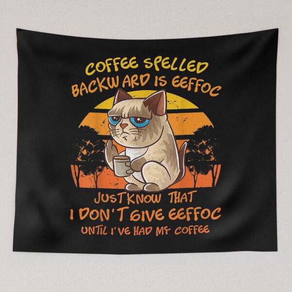 Item preview,  Coffee Spelled Backwards Eeffoc Cat Kitten designed and sold by lindafrances.