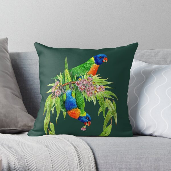 Rainbow Lorikeets Throw Pillow
