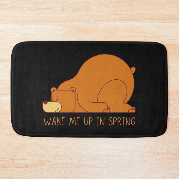 Item preview, Wake Me Up In Spring. Funny, cartoon bear, fast asleep, sleeping. designed and sold by JellyBeenzz.