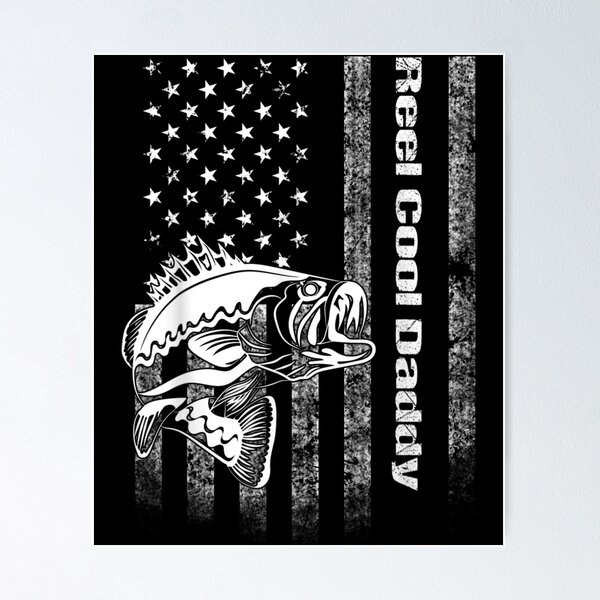 Black White American Flag Striped Bass 4th July Fish Poster for Sale by  lindafrances