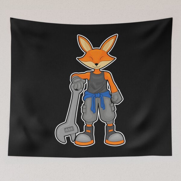 Item preview, Fox as Mechanic with Spanner T-Shirt designed and sold by justinaan.