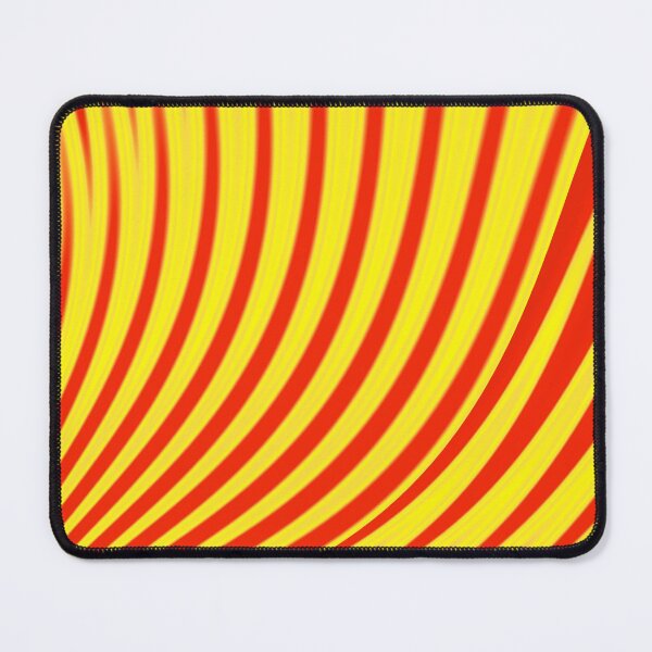 Abstract print geometric design with colorful gradient stripes and waves, red, yellow Mouse Pad