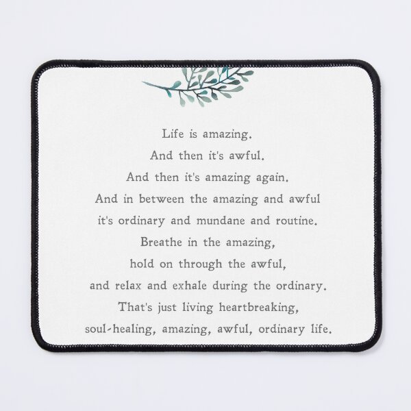 Item preview, Life is Amazing | L.R. Knost | Poem | Literature | Motivation | Inspiration | Wall Art | Minimalist | Quote | Physical Print designed and sold by SmashingInkster.
