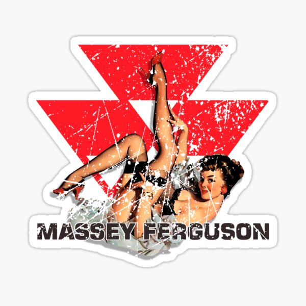 Massey Ferguson Pin Up Glamour Distressed Sticker