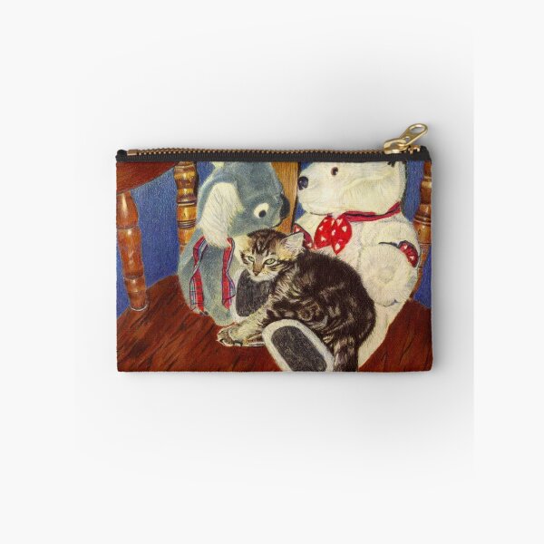 Item preview, Rocking With Friends - Kitten resting with her stuffed animals designed and sold by Patricia Barmatz.
