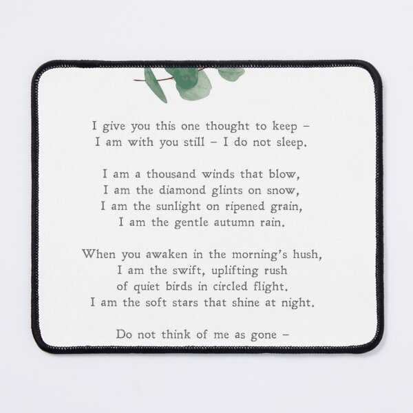 Item preview, I Give You This One Thought to Keep | Native American Prayer | Poem | Mourning | Wall Art | Minimalist | Quote | Physical Print designed and sold by SmashingInkster.