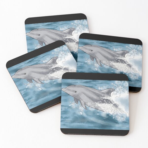 Item preview, Dolphin Jumping Out of Water - Majestic Bottlenose Dolphin - Seafoam  designed and sold by BunnyBizarre.