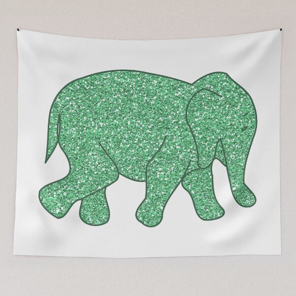 Artikelvorschau, Grüner Glitzer Elefant entworfen und verkauft von Lolly's Lane Shoppe.