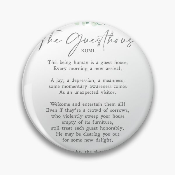 Item preview, The Guest House | Rumi | Poem | Persian Literature | Emotions | Print | Wall Art | Minimalist | Quote | Physical Print designed and sold by SmashingInkster.