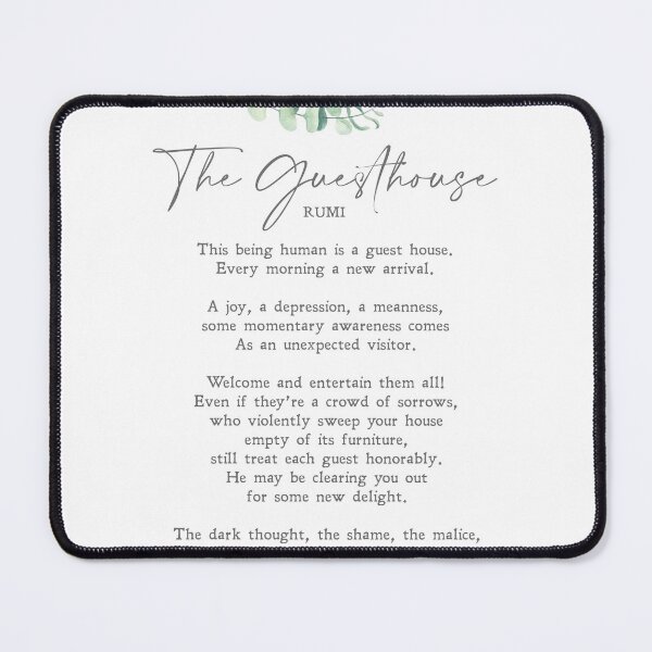 Item preview, The Guest House | Rumi | Poem | Persian Literature | Emotions | Print | Wall Art | Minimalist | Quote | Physical Print designed and sold by SmashingInkster.