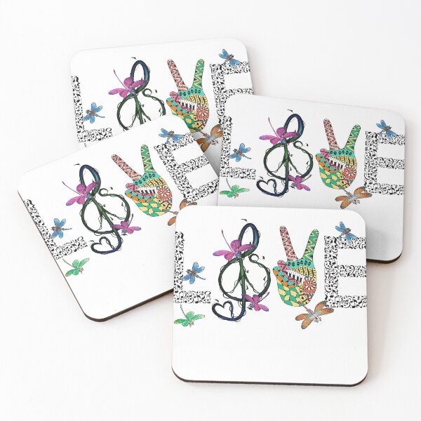 Item preview, LOVE Music Notes Artwork - Art Peace Love Music designed and sold by Uncer59.