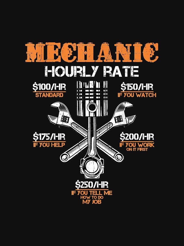 "Funny Mechanic Hourly Rate Labor Rates Vintage Labor Day" Tshirt for Sale by rhealavetaqu