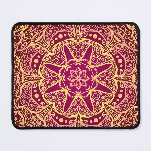Item preview, Red gold mandala flower pattern designed and sold by urban-color.