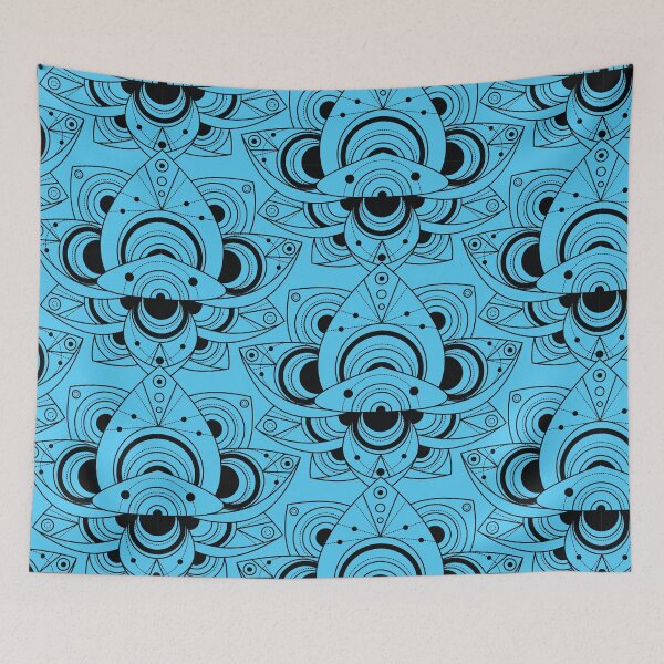 Item preview, Flower Art Blue Background Pattern  designed and sold by dewi5.