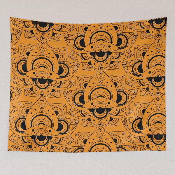 Item preview, Flower Art Orange Background Pattern  designed and sold by dewi5.