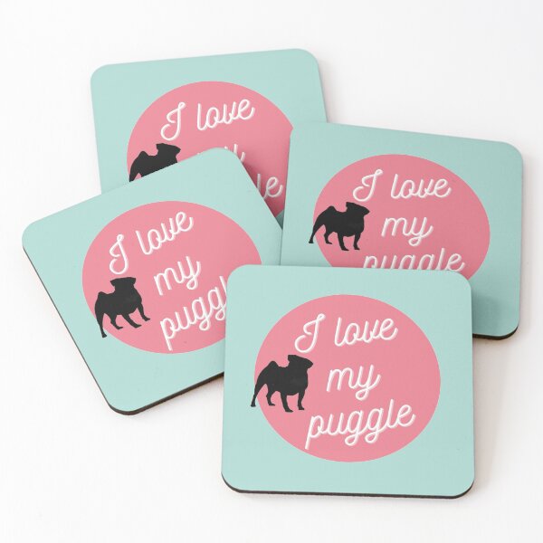 Item preview, I love Puggle Cute pug silhouette graphic design designed and sold by adriana-holmes.
