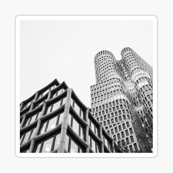 Berlin City Facade Photography Black & White Sticker