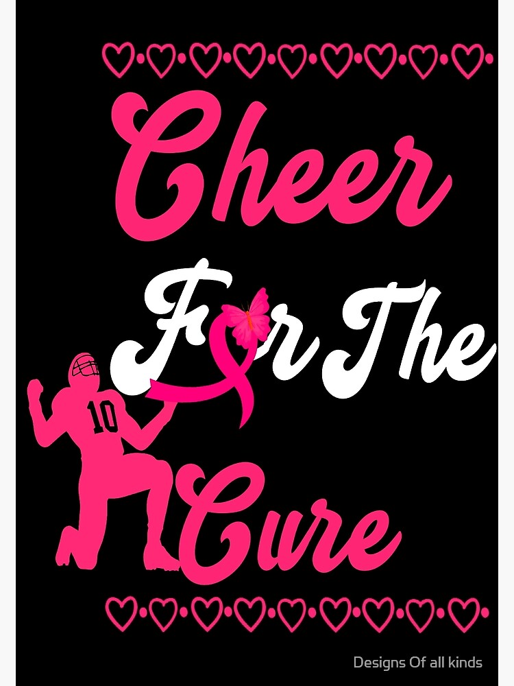 Disover Cheer for the cure football fan breast cancer support- Breast cancer awareness football fan Premium Matte Vertical Poster