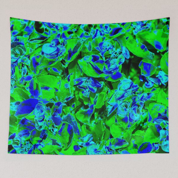 Aperçu de l'œuvre Les motifs floraux à motifs abstraits bleus et verts créée et vendue par IraNiva.