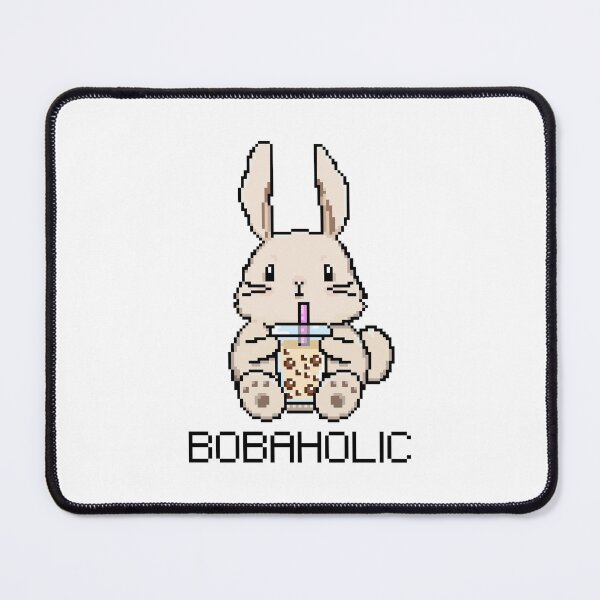 Item preview, Bobaholic Pixel Bunny Loves Boba Tea! designed and sold by SirBobalot.