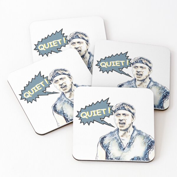 Item preview, Johnny Lawrence says QUIET designed and sold by DlubMerch.