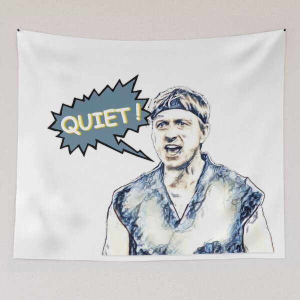 Item preview, Johnny Lawrence says QUIET designed and sold by DlubMerch.