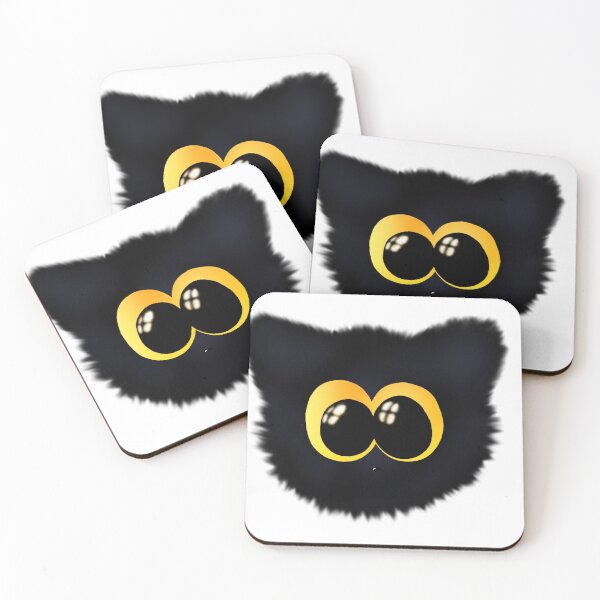 Item preview, Cute black cat head designed and sold by dishbug.