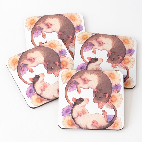 Item preview, 2 rats in meadow  flowers designed and sold by salemfoxy.