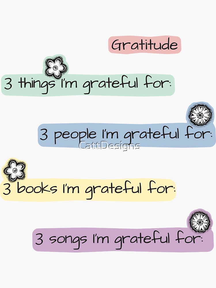 Journal Prompts - Gratitude Stickers Sticker for Sale by