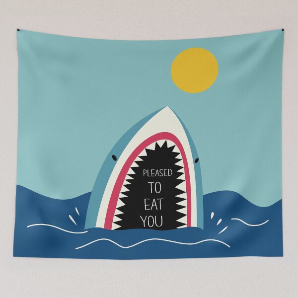 Item preview, Pleased To Eat You | Funny Shark Greetings designed and sold by DAFIN.