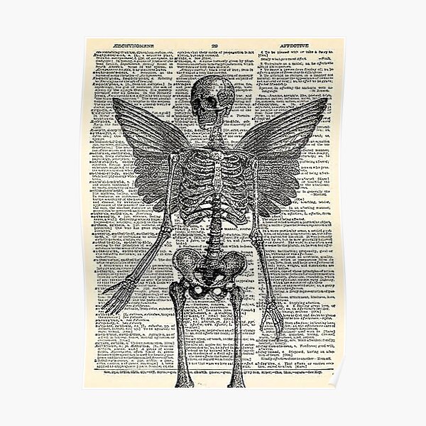 Skeleton Fairy Grunge Fairycore Aesthetic Gothic Cottagecore Poster