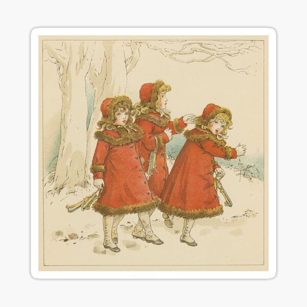 Item preview, Children in the Snow! Vintage Christmas Print. designed and sold by LoveVintageToo.