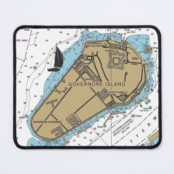 Item preview, Governors Island NY Chart designed and sold by RepYourTown.