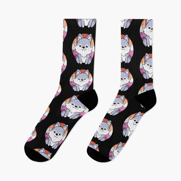 Item preview, Cute wolf dog lesbian queer flag banner LGBTQ designed and sold by Nyn4.