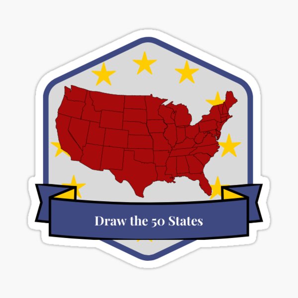 Draw the 50 States Sticker