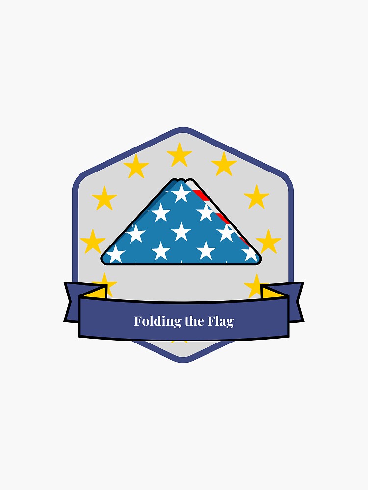 Thumbnail 3 of 3, Sticker, Folding the Flag designed and sold by alixbryant.
