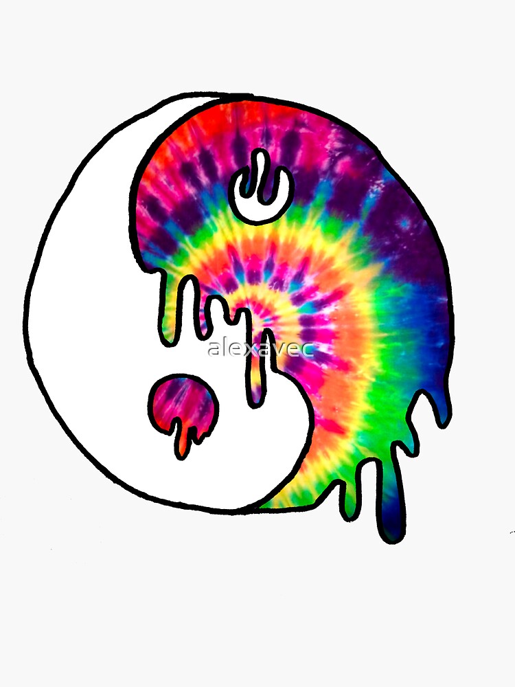 "Drippy Trippy Tie Dye Yin Yang" Sticker for Sale by alexavec | Redbubble