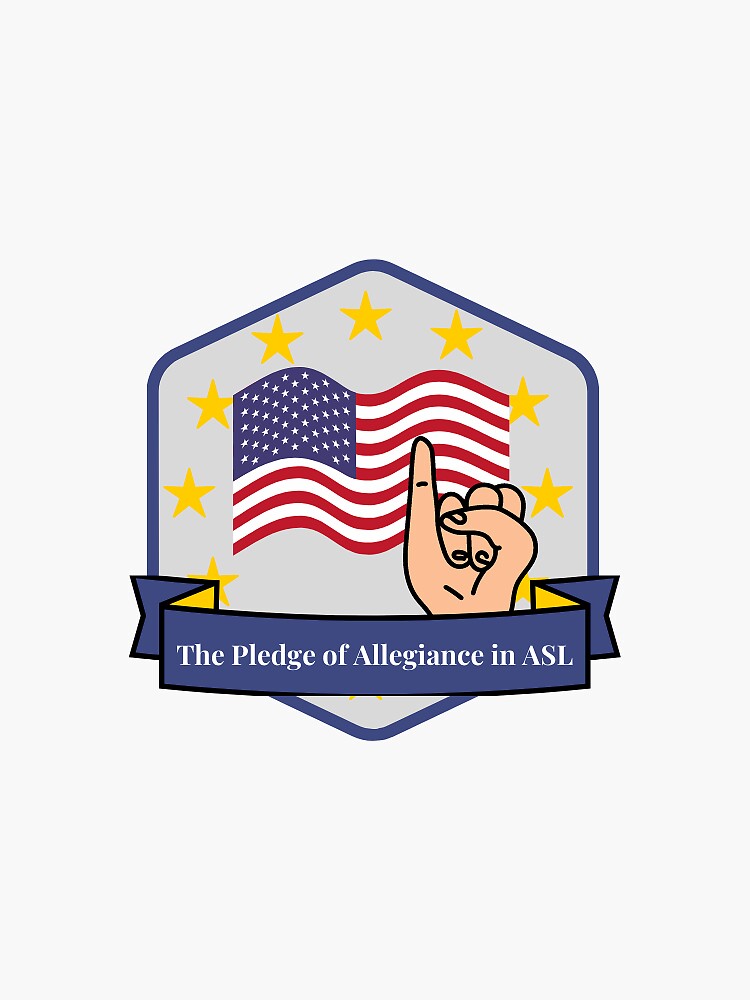 Thumbnail 3 of 3, Sticker, The Pledge of Allegiance in ASL designed and sold by alixbryant.