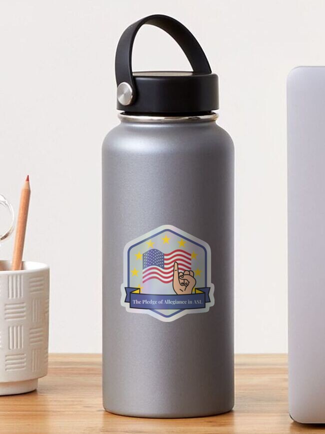 Thumbnail 1 of 4, Sticker, The Pledge of Allegiance in ASL designed and sold by alixbryant.