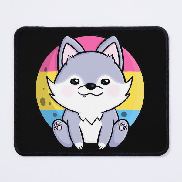 Item preview, Cute wolf dog pansexual pan flag banner LGBTQ designed and sold by Nyn4.