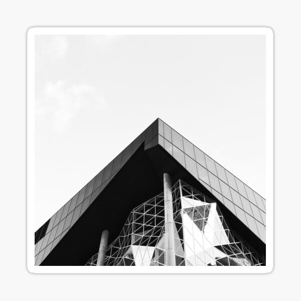 Berlin City Famous Facade Photography Black & White Sticker