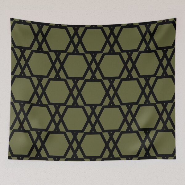 Item preview, Dark Green and Black Tessellation Line Pattern 20 Pairs Sherwin Williams Basque Green SW 6426 2022 Trending Color - Colour - Hue designed and sold by ColorOfTheYears.
