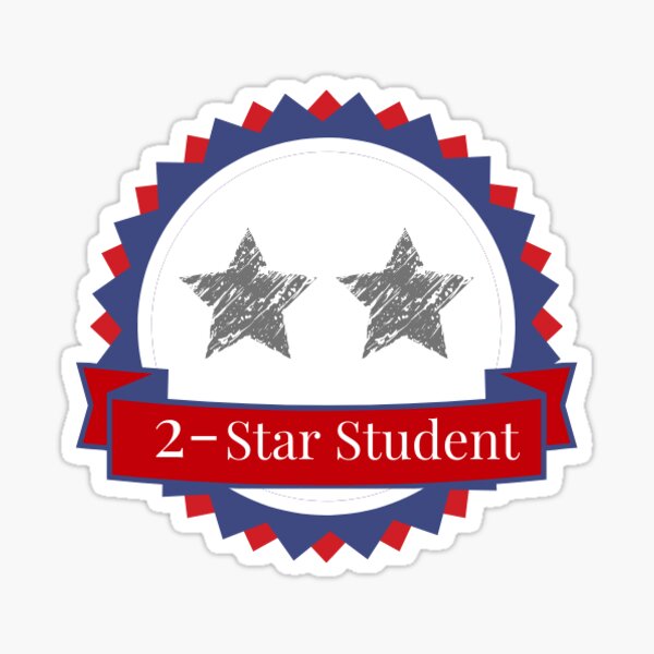 2-Star Student Sticker